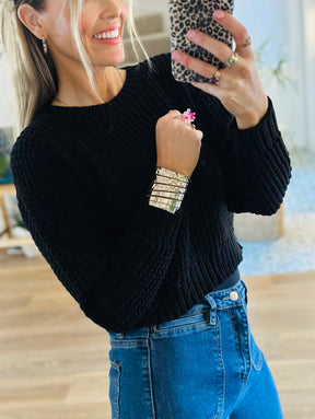 Open Knit Crew Jumper