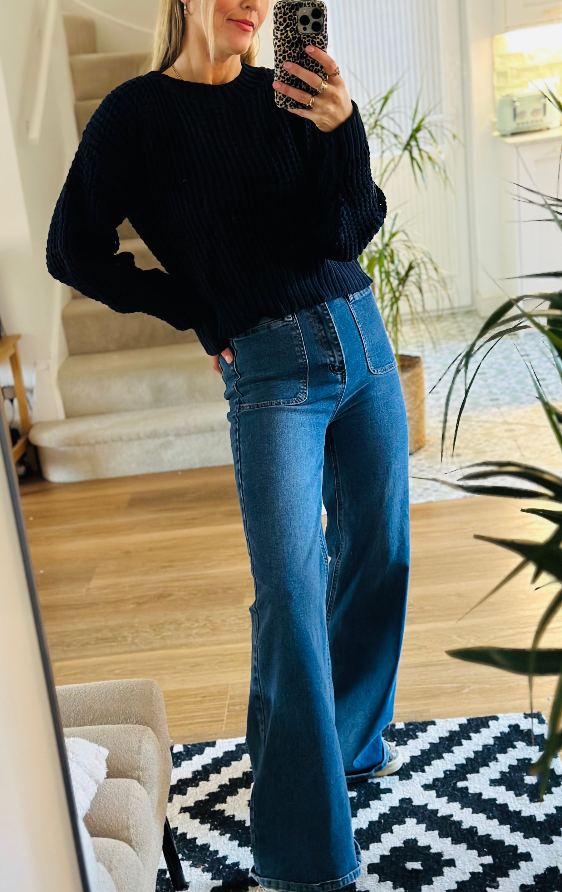 Open Knit Crew Jumper