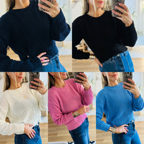 Open Knit Crew Jumper