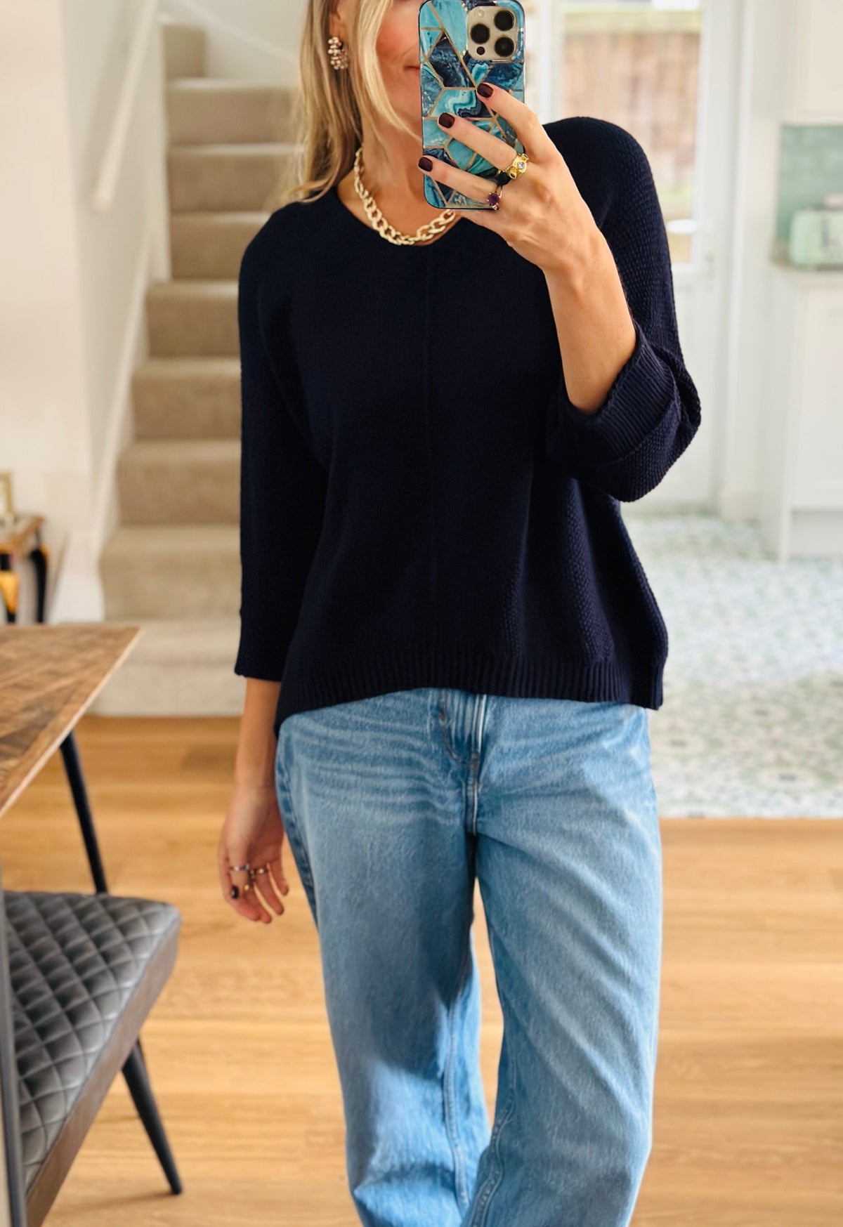 Navy Soft Knit Jumper