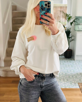 White Slogan Sweatshirt