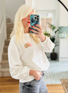 White Slogan Sweatshirt