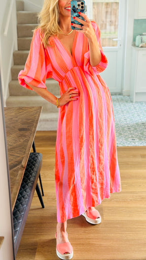 Neon Striped Dress