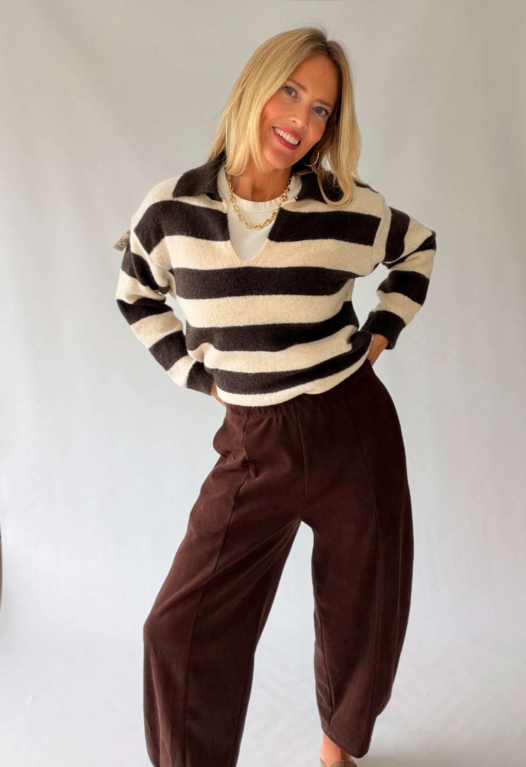 Striped Knit with Collar