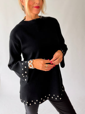 Knitted Tunic Jumper with Studs