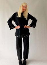 Knitted Tunic Jumper with Studs