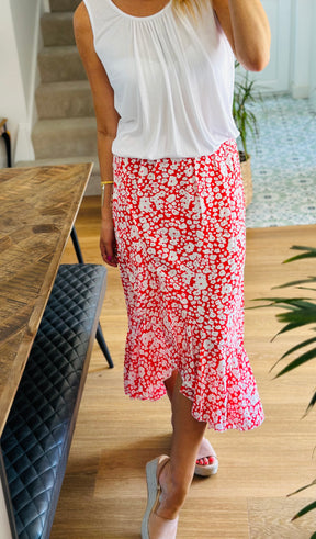Ditsy Print Midi Skirts