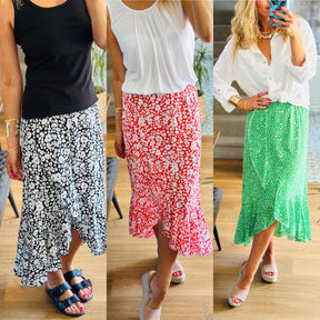Ditsy Print Midi Skirts