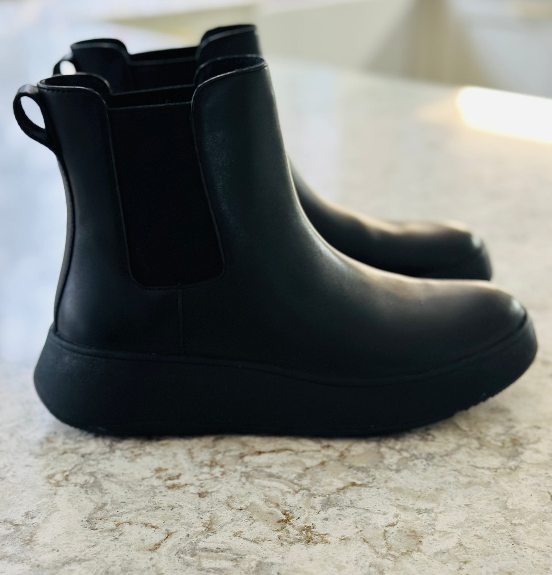 Fitflop Black Leather Chelsea Boots