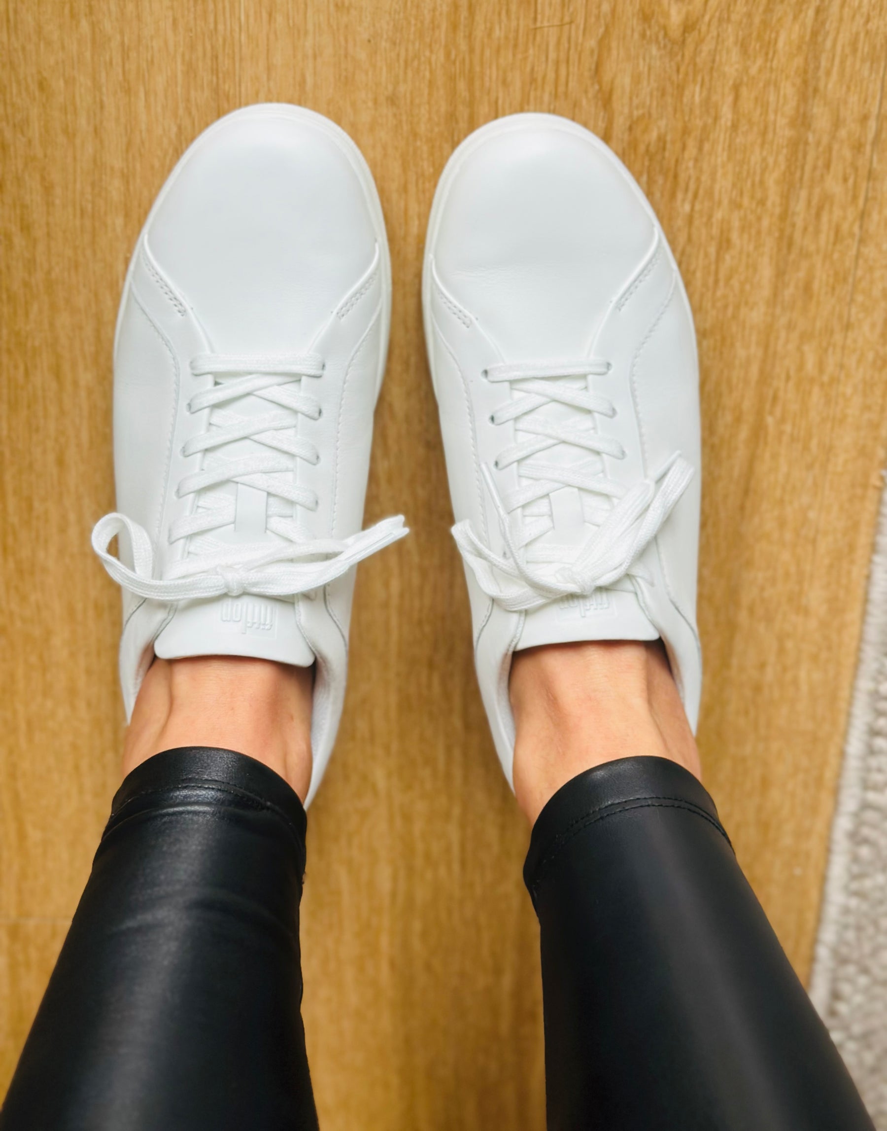 Fitflop White Crystal Back Leather Trainers