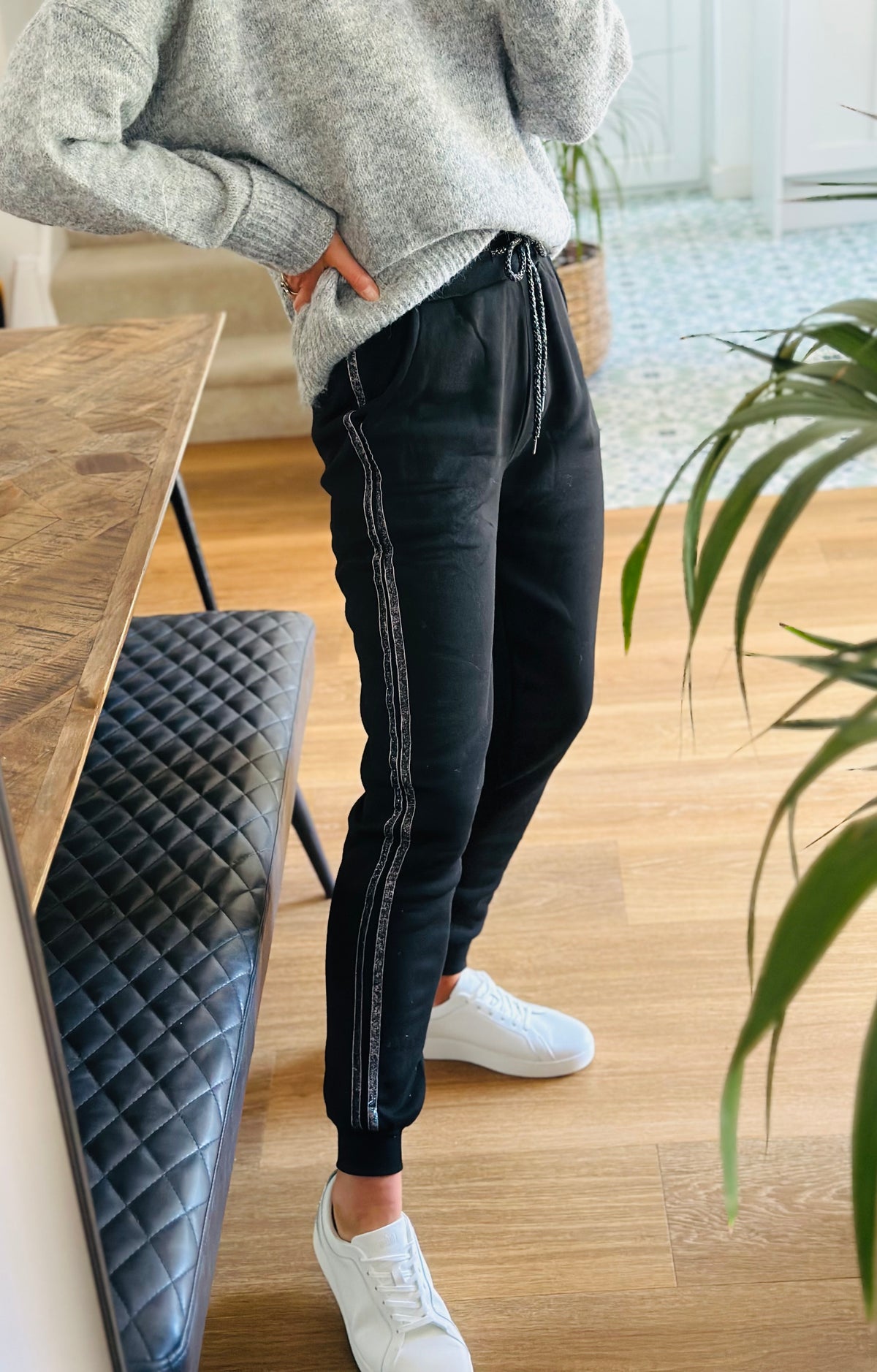 Glitter stripe joggers