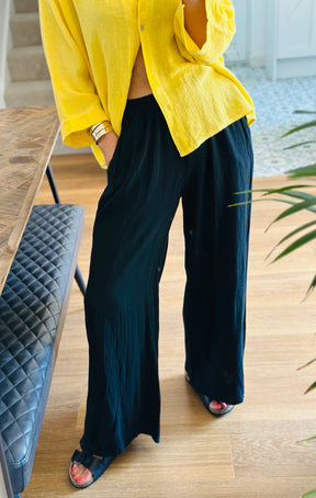 Linen Wide Leg Trousers