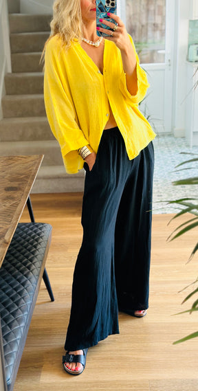 Linen Wide Leg Trousers