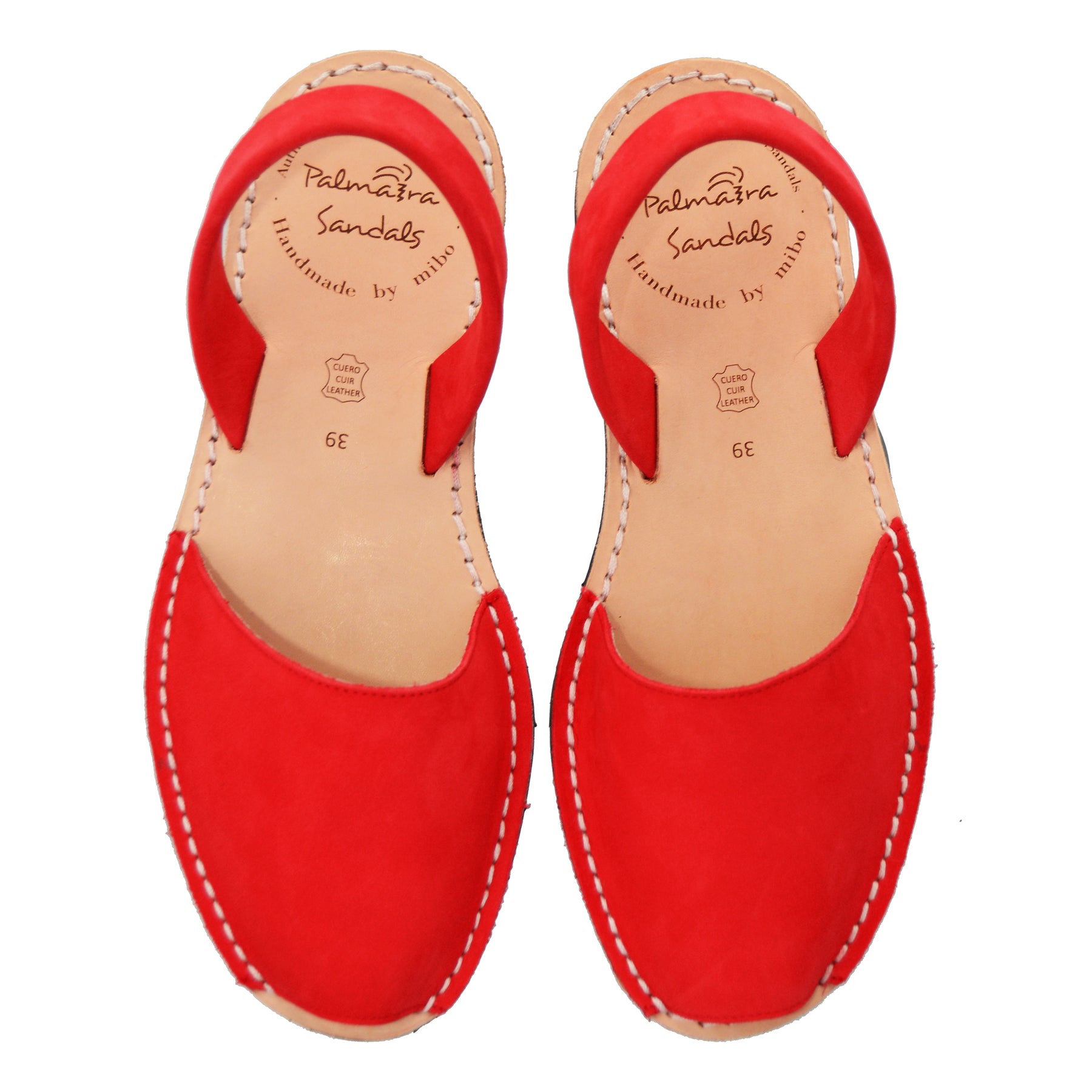 classic red nubuck leather spanish menorcan avarcas sandals
