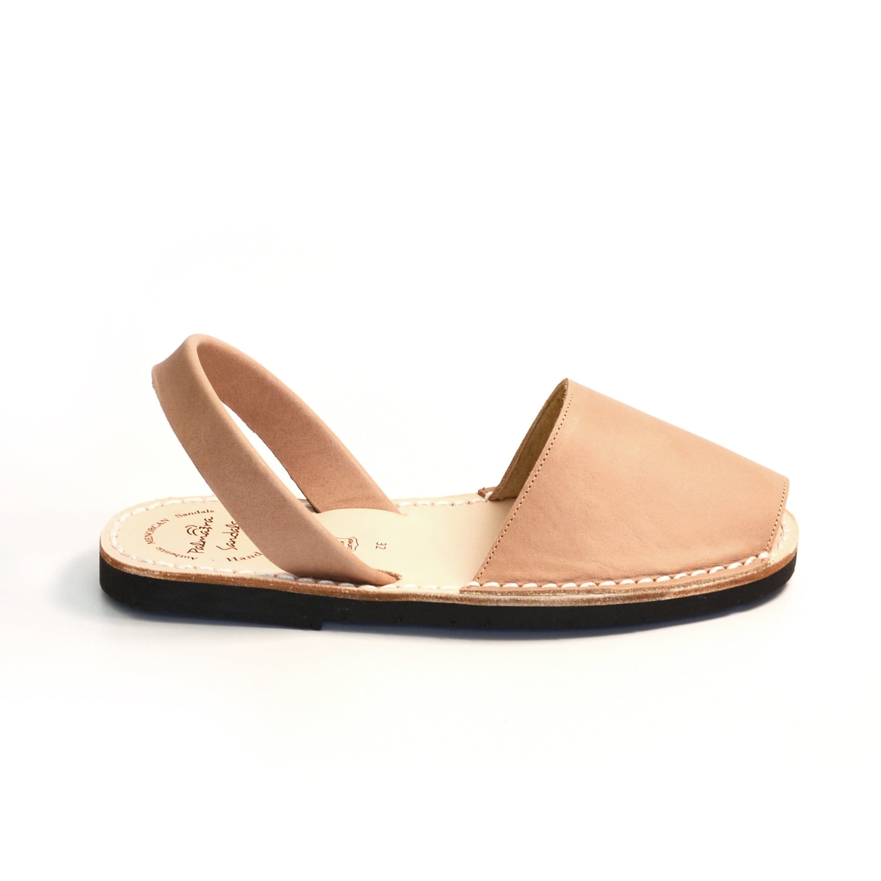 Soft tan leather slingback spanish menorcan avarcas kids sandals