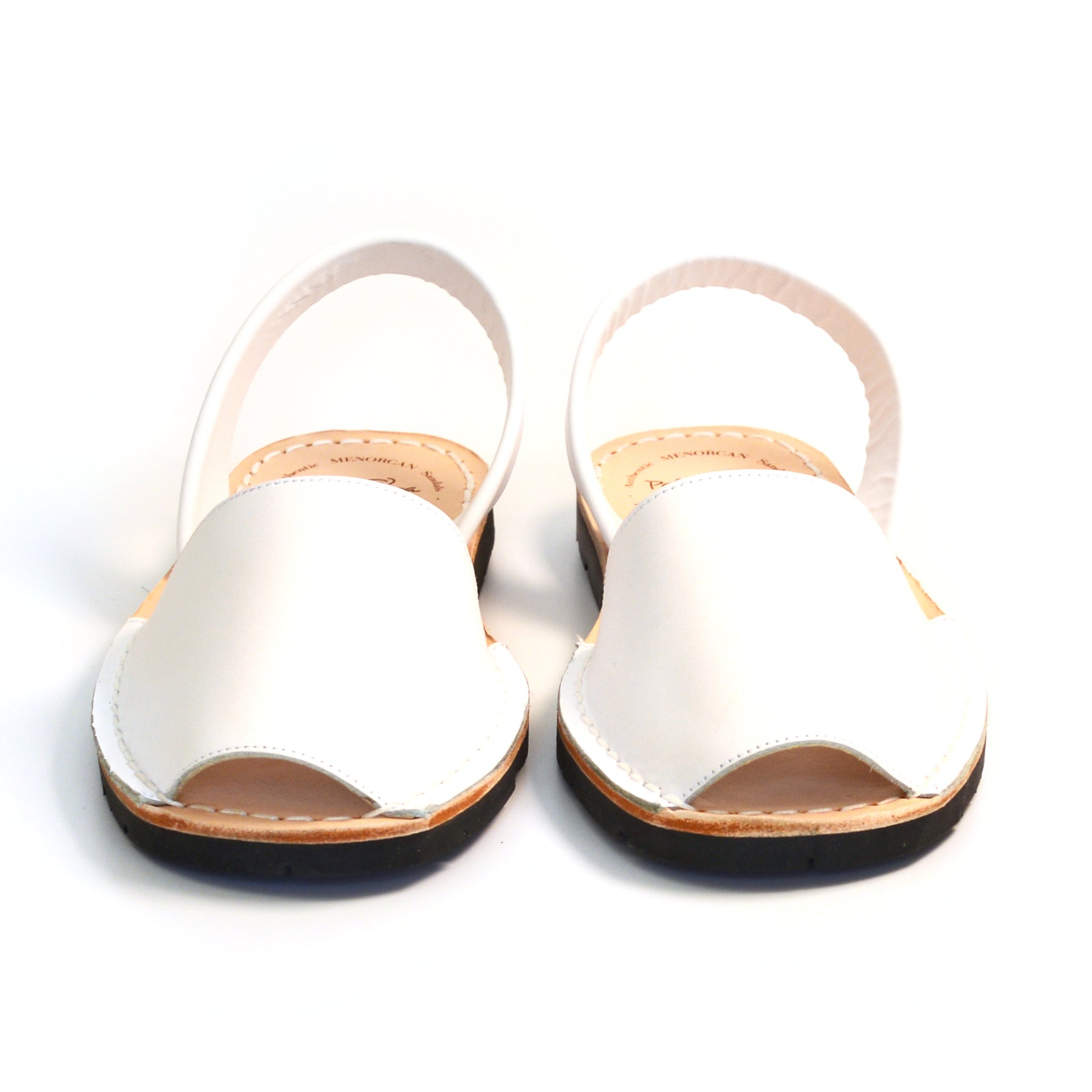 Kids white leather slingback spanish menorcan avarcas sandals