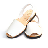 Kids white leather slingback spanish menorcan avarcas sandals