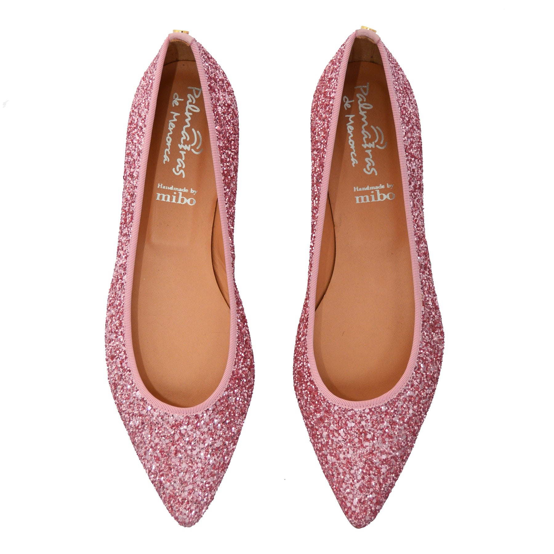 candy pink glitter ballet pump leather lined flat shoes