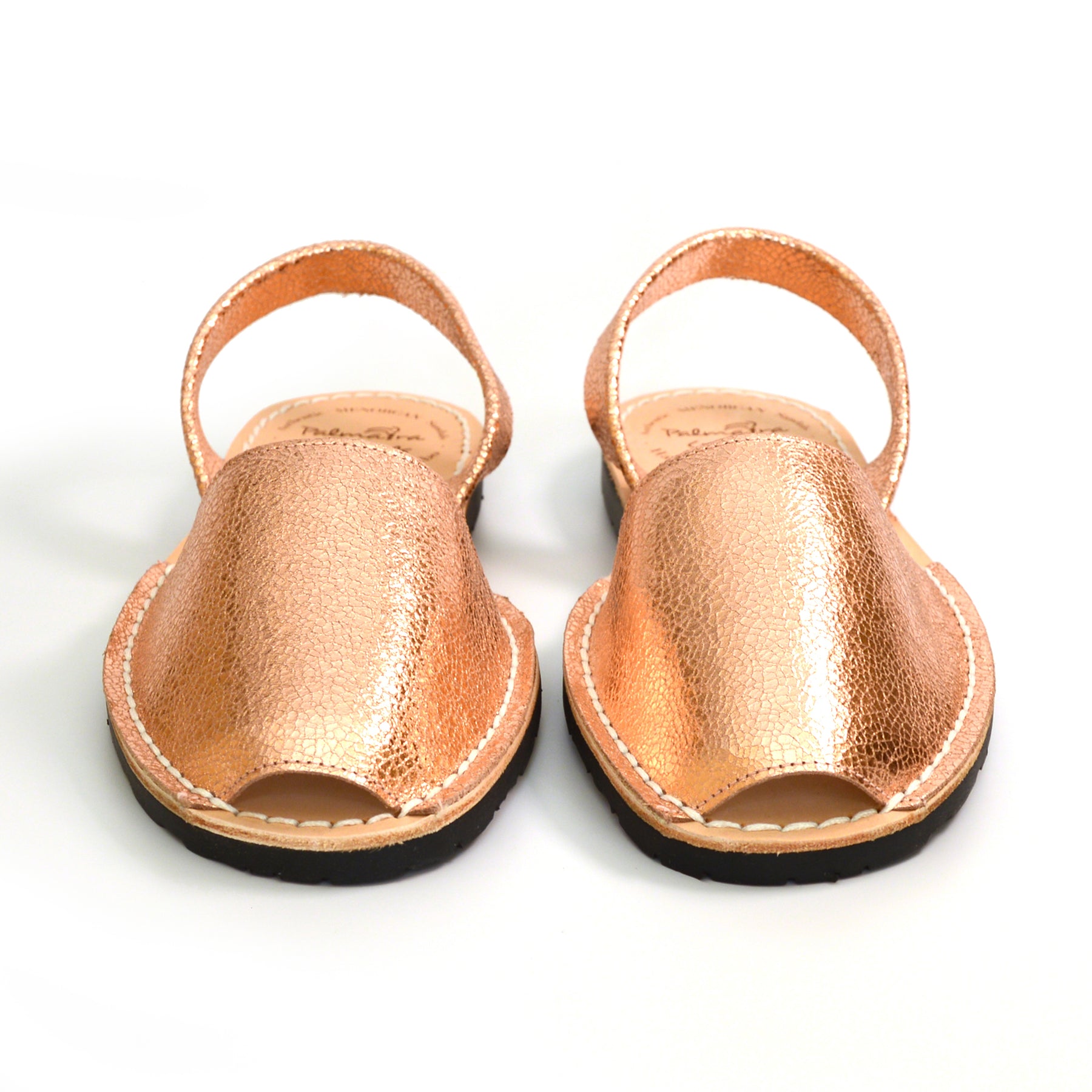 Rose gold leather Spanish menorcan avarcas slingback sandals