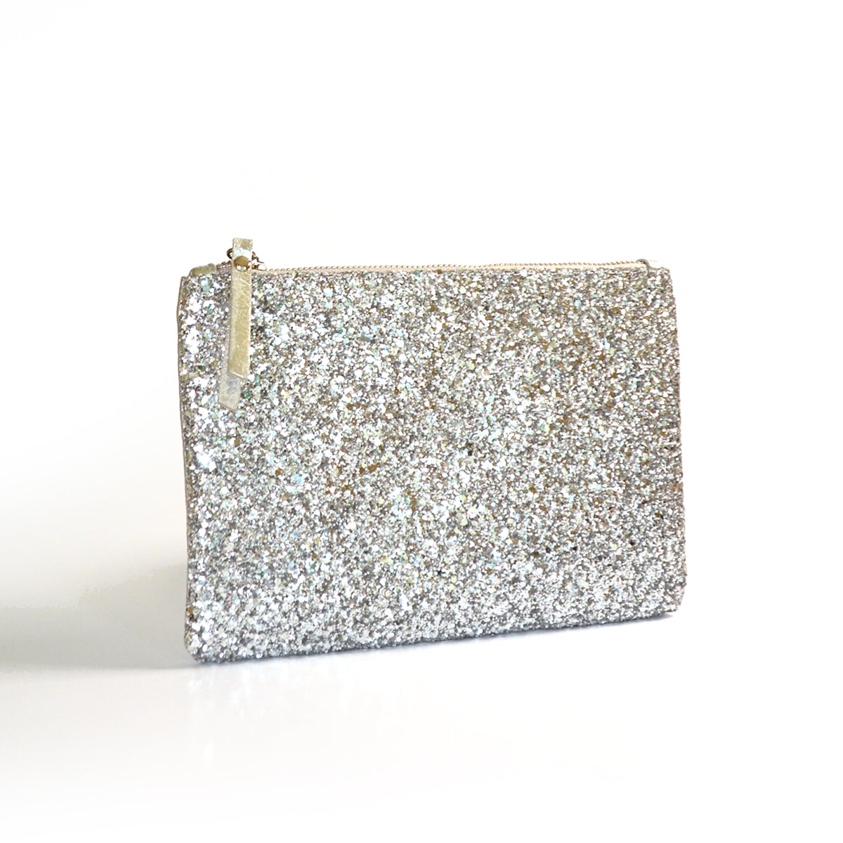 Silver Glitter mini clutch bag