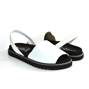 white leather slingback arch support spanish menorcan avarcas sandals