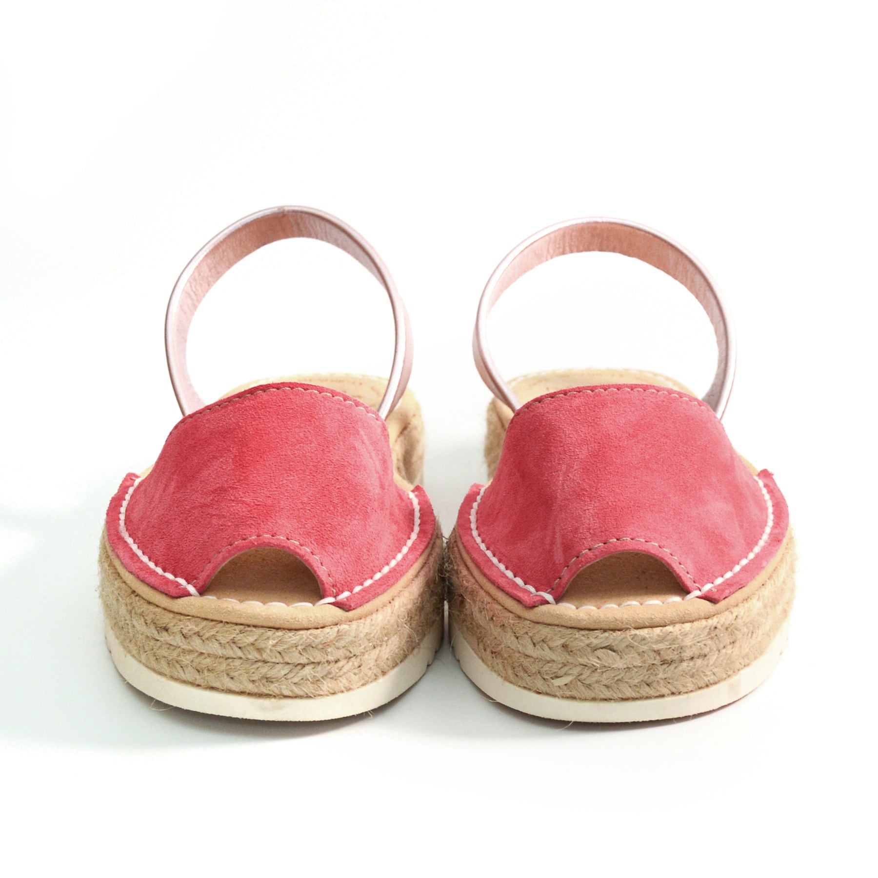 pink suede espadrille lowform avarca menorcan spanish sandals
