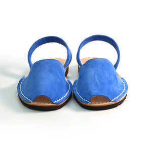 blue suede slingback menorcan spanish avarcas sandals