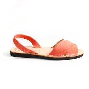 orange suede slingback peeptoe crossover avarcas spanish menorcan sandals