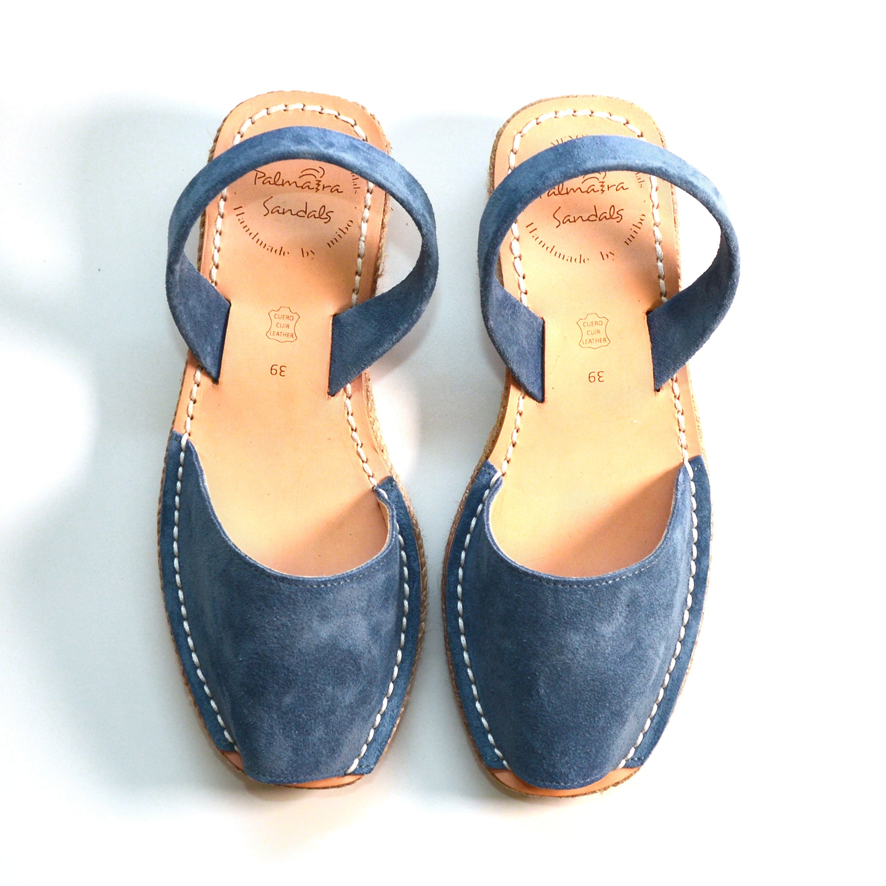 denim blue suede low wedge espadrille slingback avarcas sandals