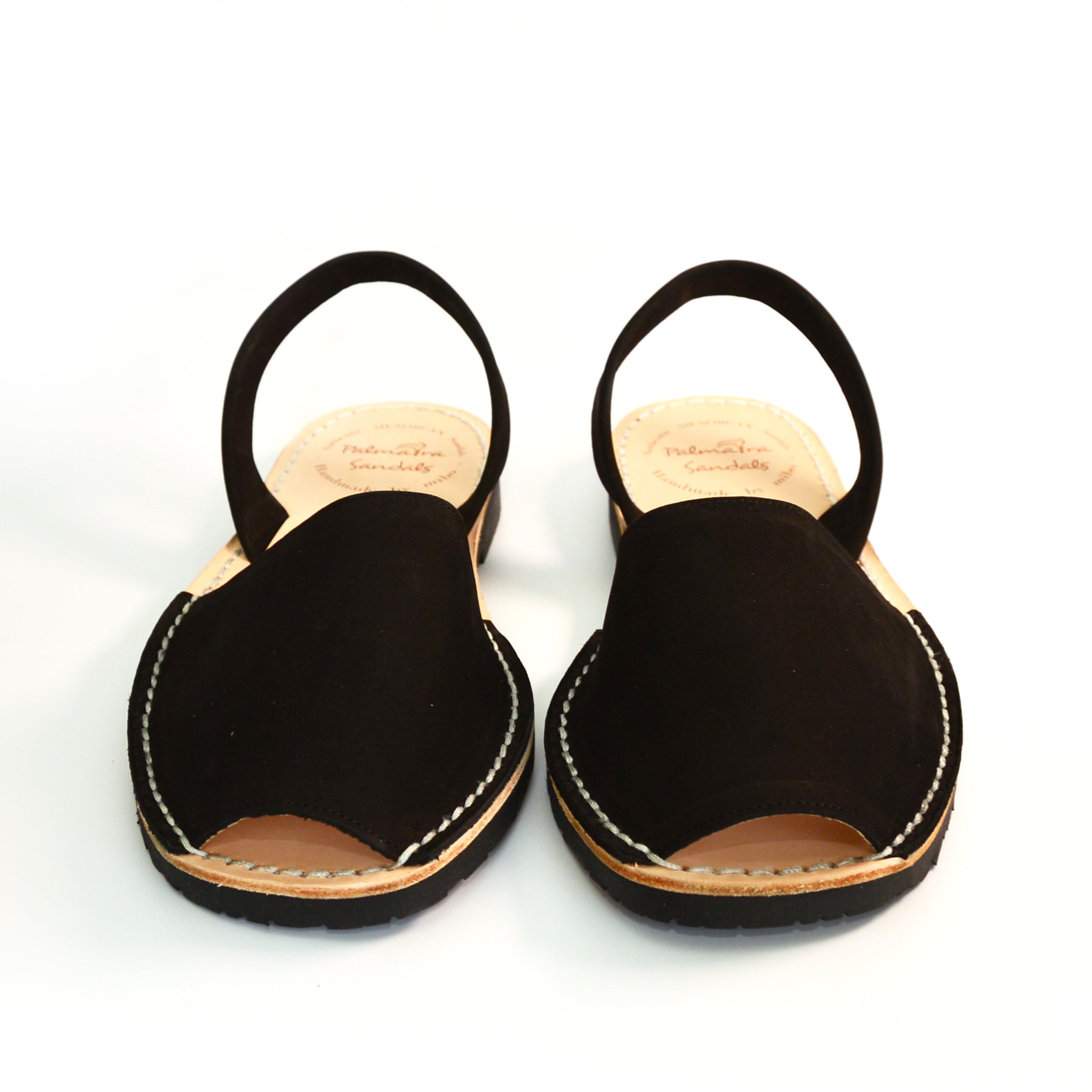 Mens black nubuck avarcas menorcan sandals