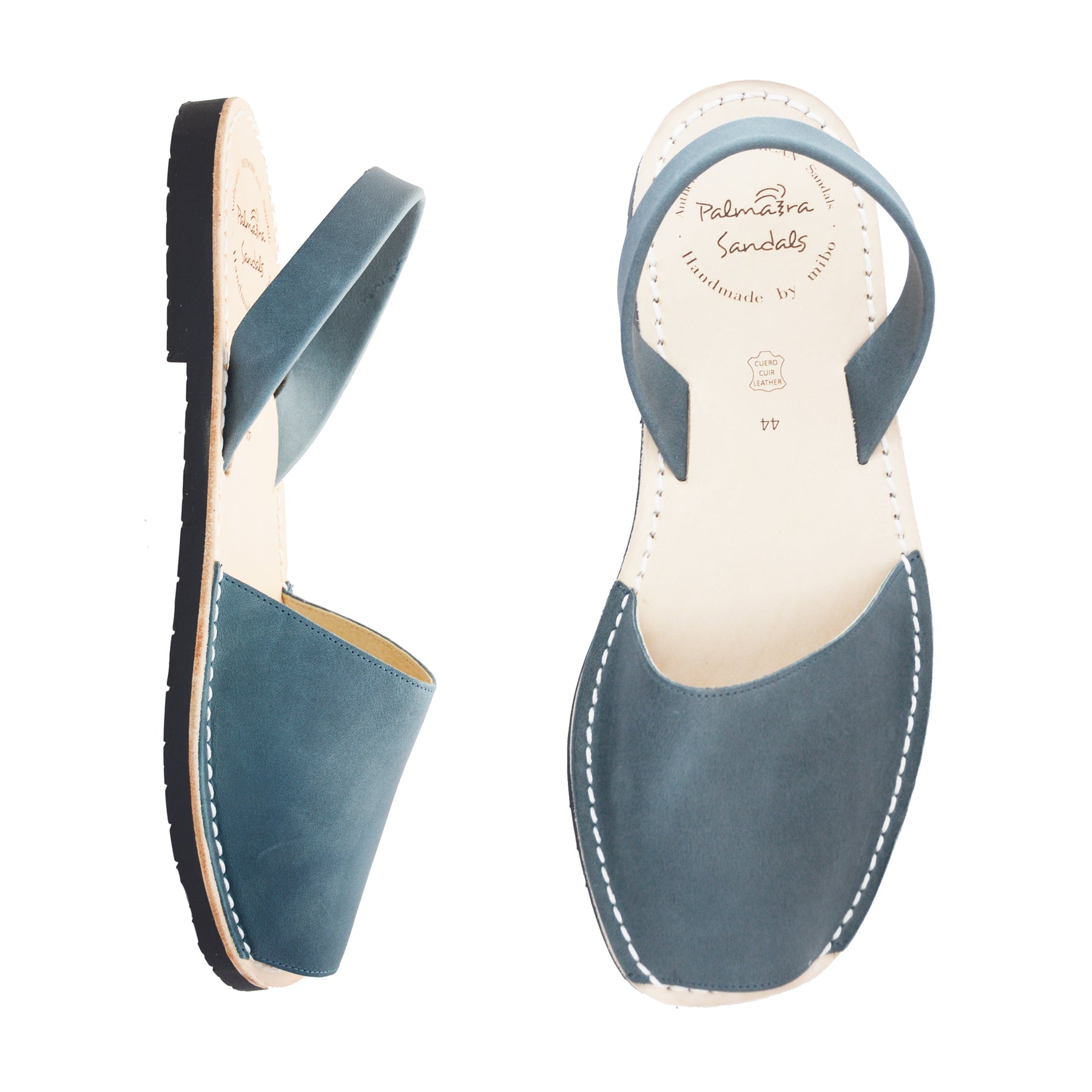 Mens blue leather avarcas sandals