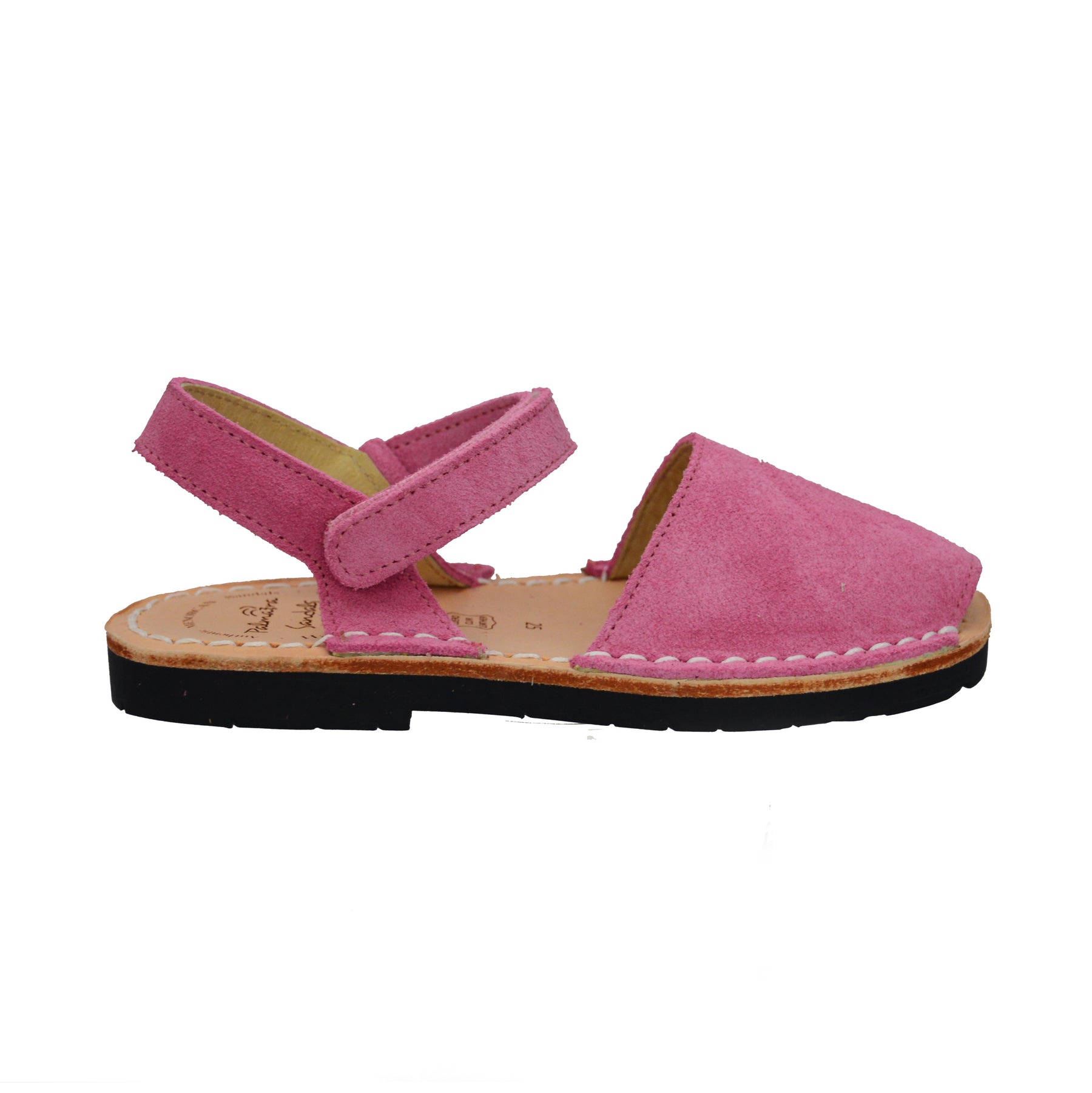 Bubblegum pink hook and loop velcro Spanish Menorcan Avarcas sandals Easy on