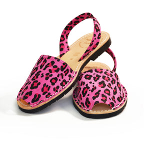 Leopard Print suede leather spanish menorcan avarcas sandals