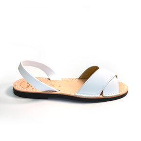 white leather peeptoe menorcan spanish avarcas sandals