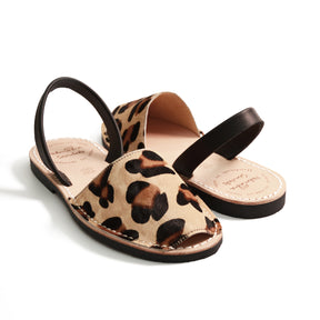 leopard print spanish menorcan avarcas sandals