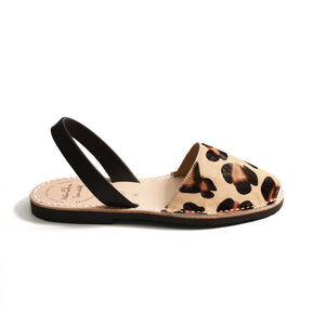leopard print spanish menorcan avarcas sandals