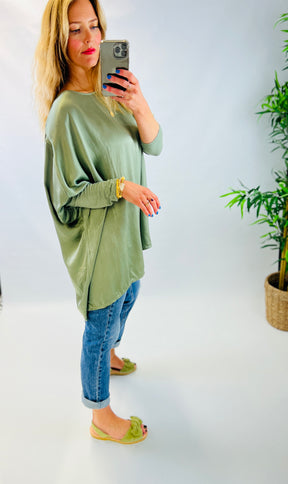 Eivissa Relaxed Fit Top in Green