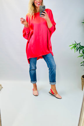 Eivissa Relaxed Fit Top in Coral