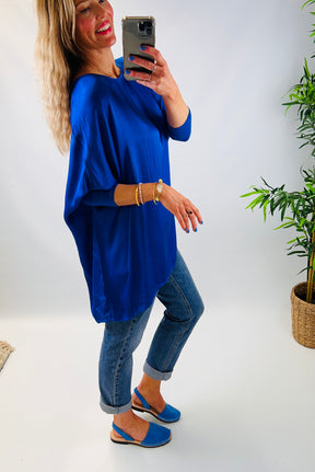 Eivissa Relaxed Fit Top in Blue