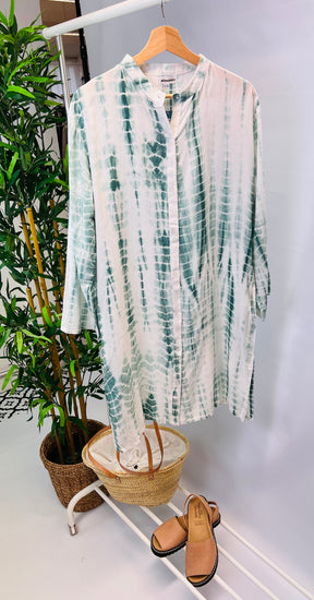 Button Up Tunic Cover-Up in Green