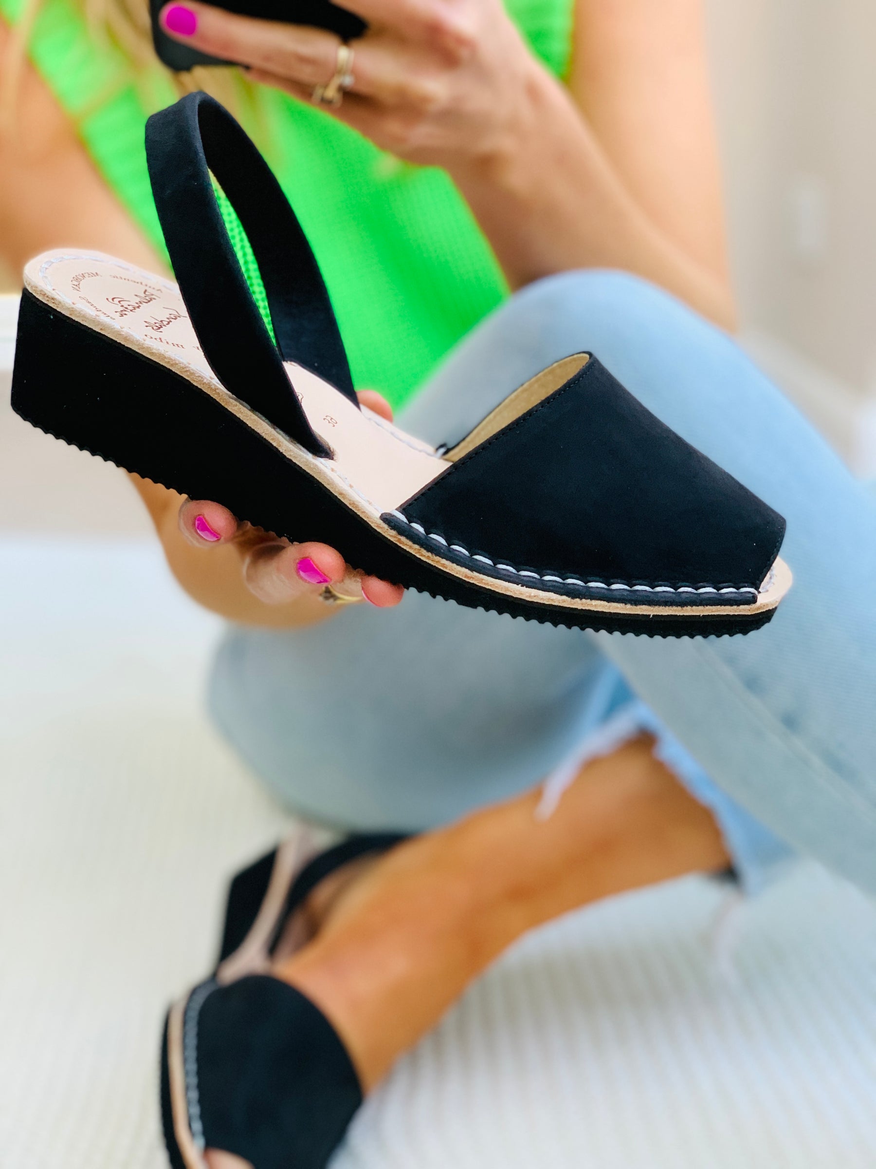 Black Wedge Sandal With Ankle Strap · Filly Flair