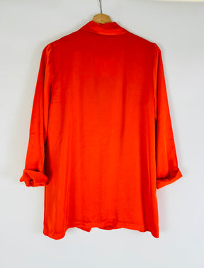 Orange silk viscose single breasted suit jacket 