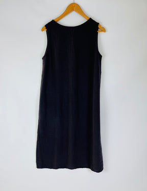 Black Crepe slip-on drape dress