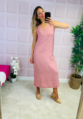 SAMPLE SALE Sofia Column Dress in Rose