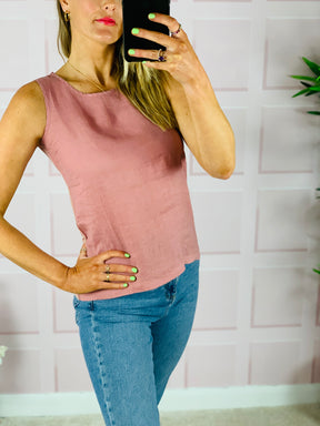 Linen Shell Top in Rose