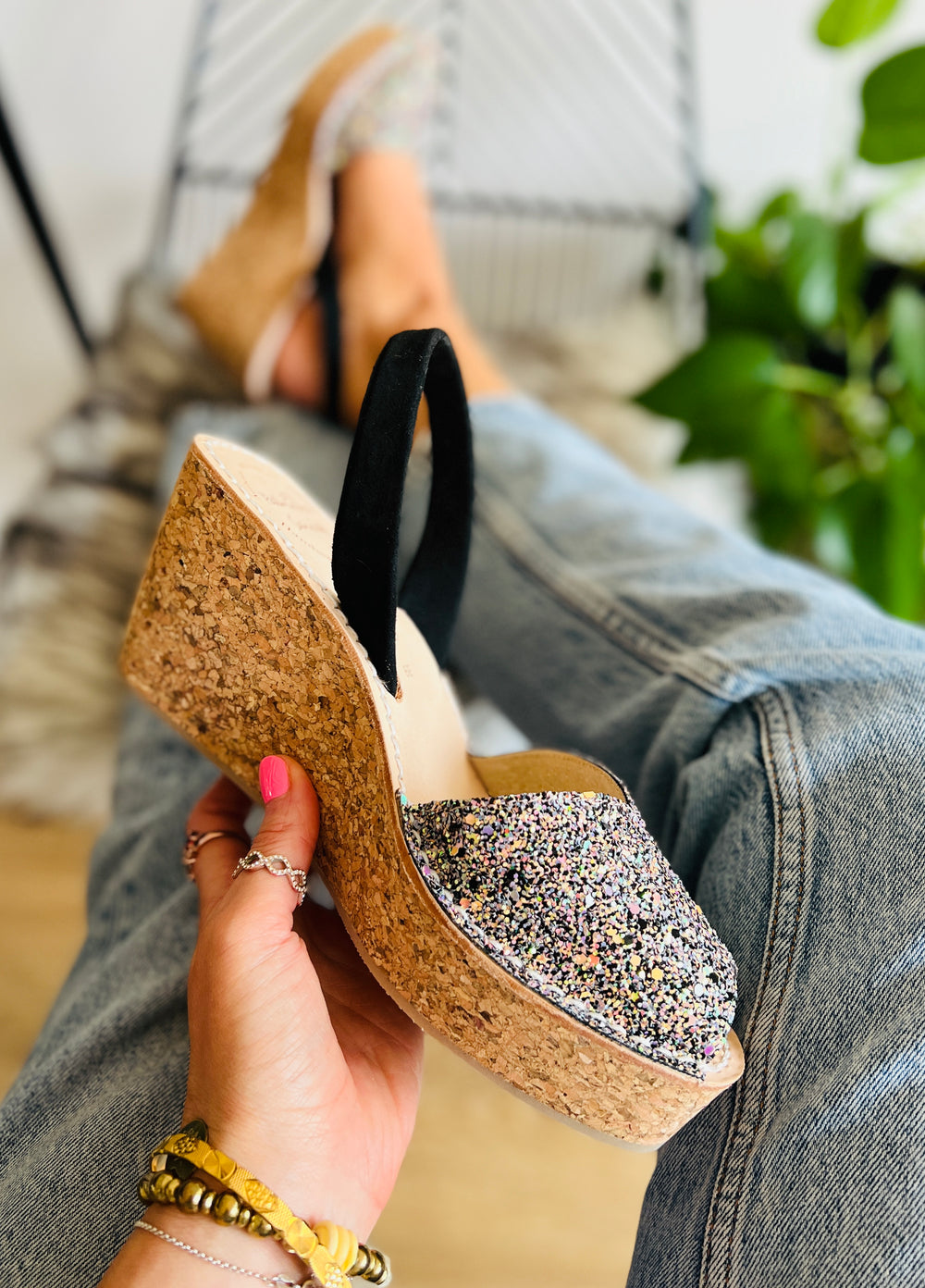 cork wedge sandals