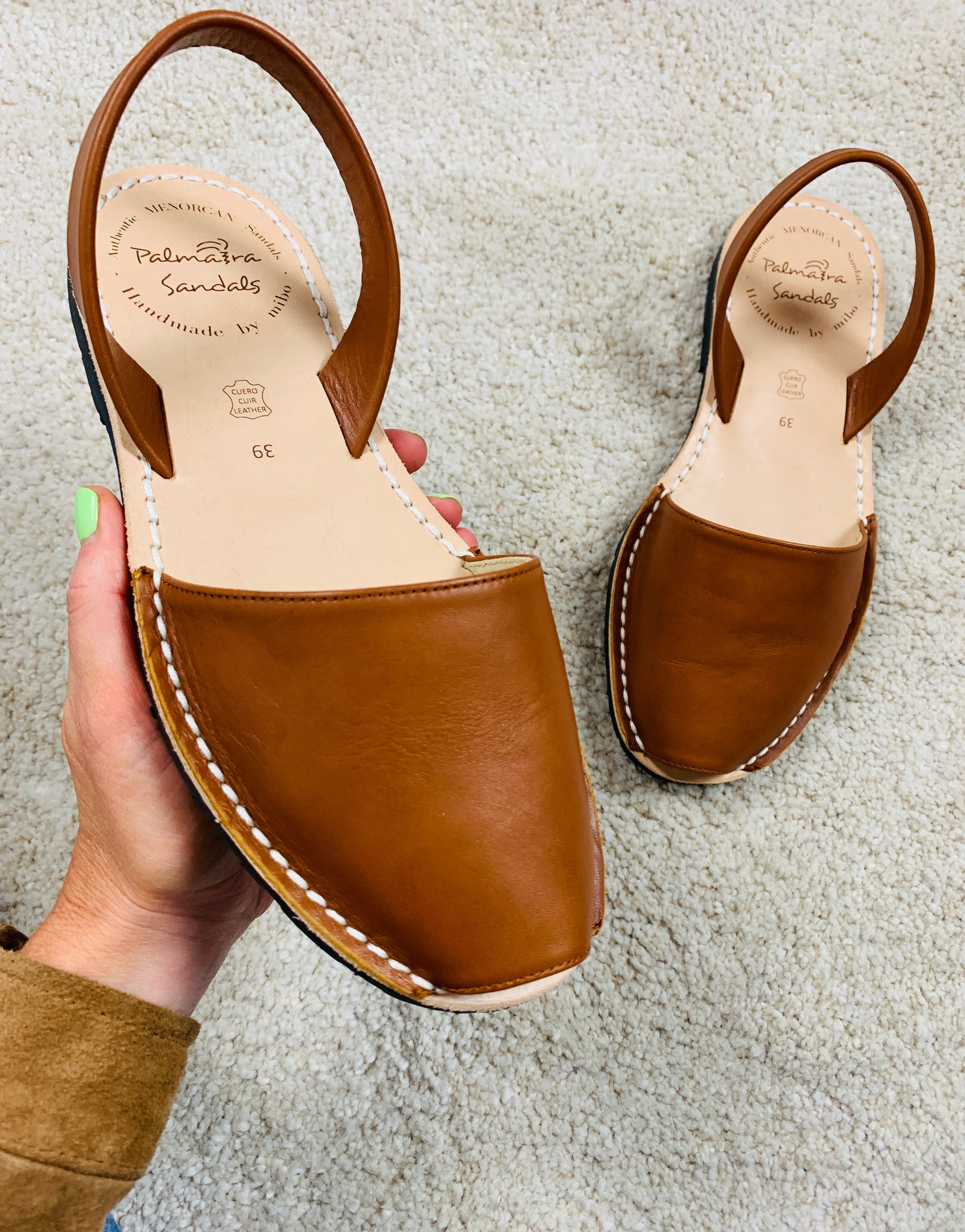deep tan leather spanish menorcan avarcas sandals