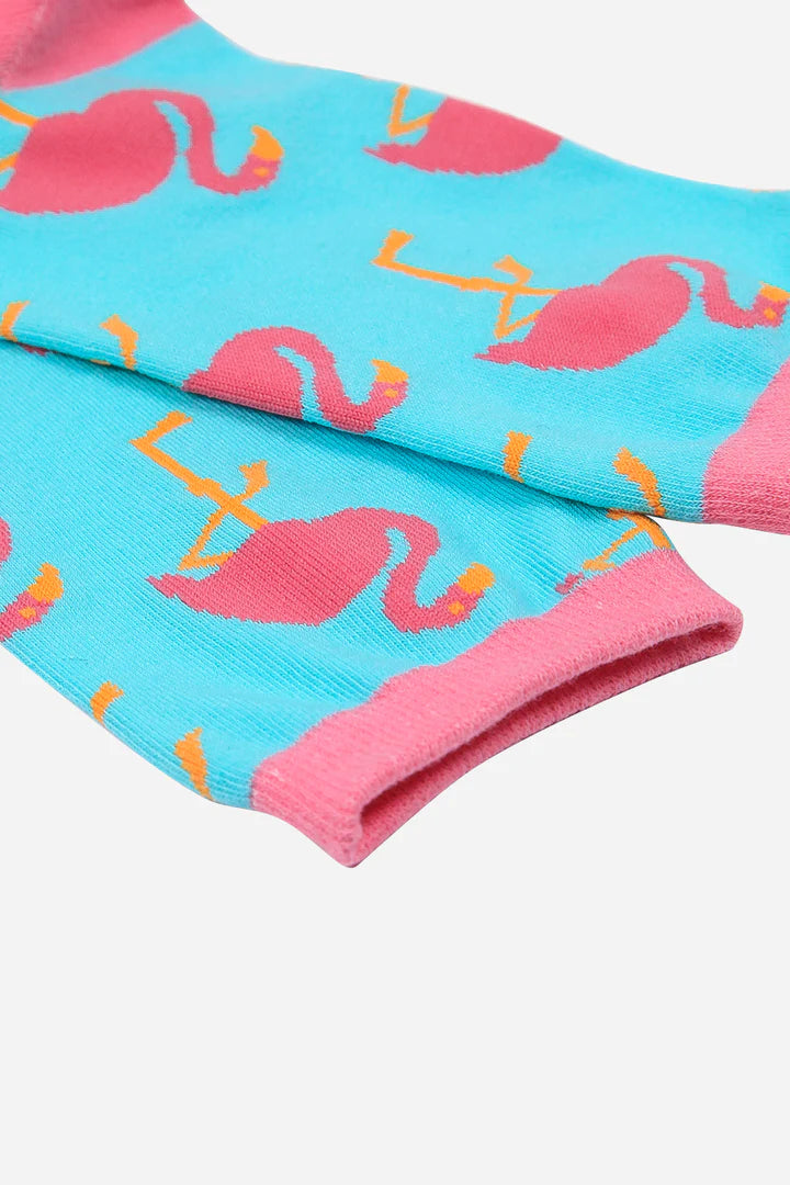 Flamingo Print Bamboo Socks