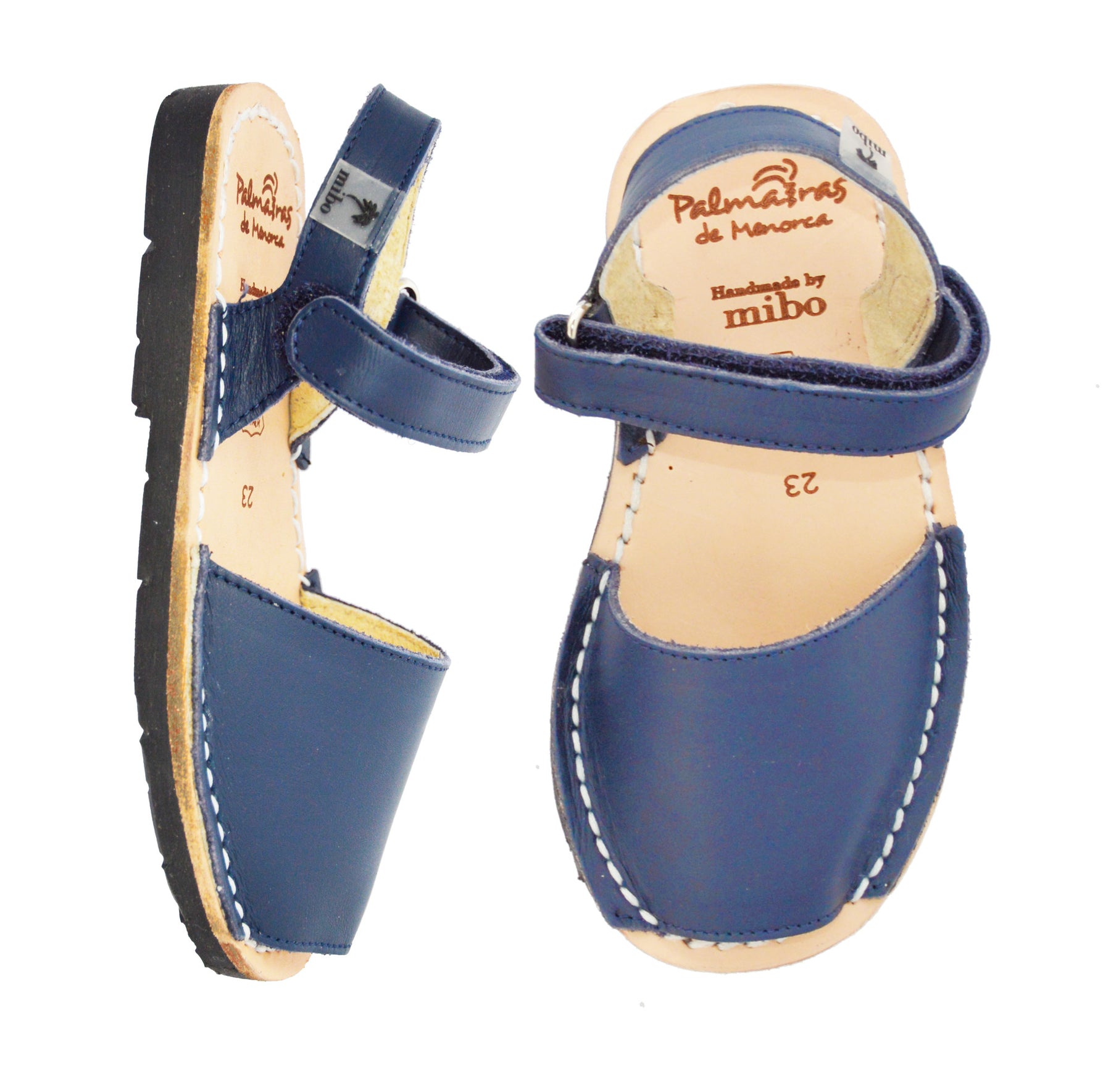 navy leather kids sandals spanish avarcas menorcan sandals