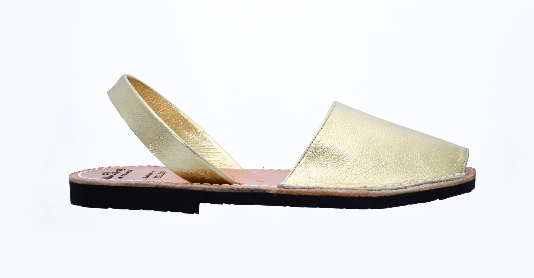 gold leather metallic spanish avarcas sandals